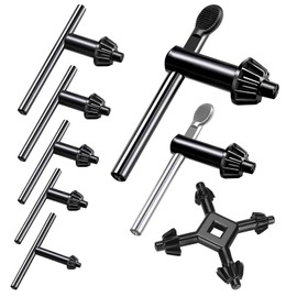 Waltool 8Pcs Universal 4 in 1 Drill Chuck Key Wrench and 3/4" 5/8" 1/2" 3/8" 1/4" 5/32" T-Handle Keyless Chuck Drill Press for Electric Drill Clamping Tool