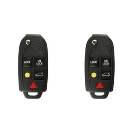 Replacement Flip Key Fob for Volvo XC90 2011 FCC LQNP2T-APU LQNP2TAPU 2AOKM-VL1 Part Number 8688799 (Remote) 31253386 (Key) Pack of 2