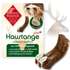 ChronoBalance® M (2er Set) Geweih-Kaustange für Hunde ganze Stücke als Kauspielzeug: 100% Hirschgeweih Hundespielzeug, Leckerli Zahnpflege, Kausnack, Geweih Kauknochen, natürlich ohne Zusätze