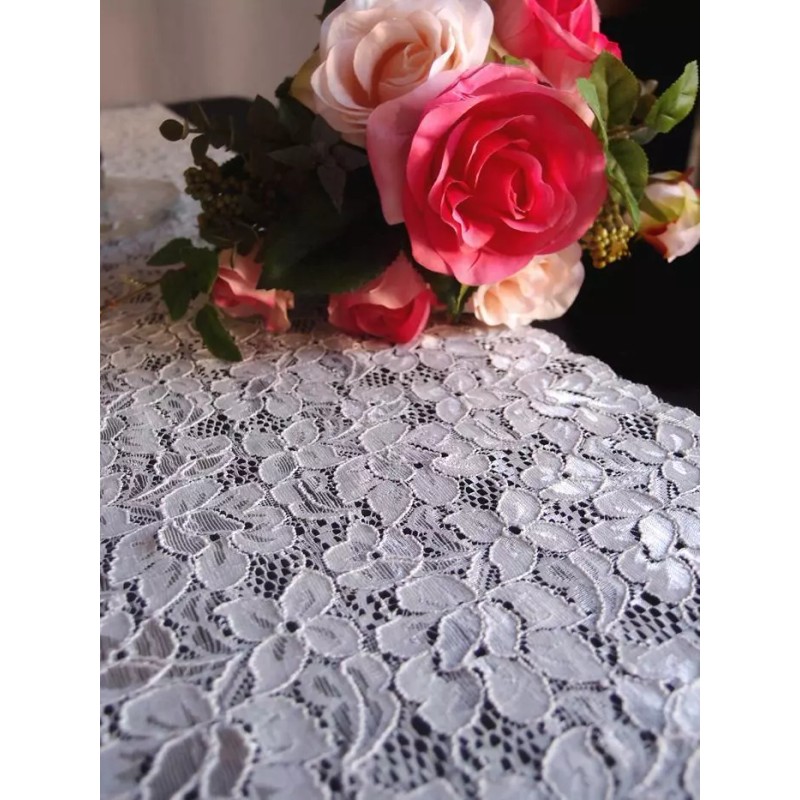 Quasimoon Vintage White Lace Style No.2 Table Runner (12 x