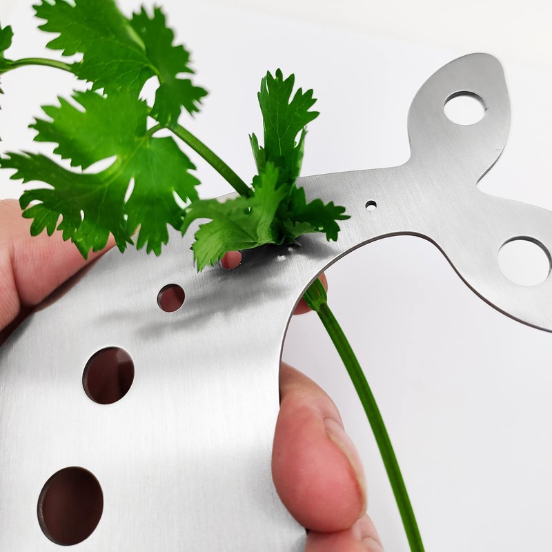 Stainless Steel Herb Stripper, 10-Hole Leaf Stripper Tool for Kale,