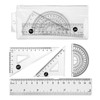 Math Geometry Tools, 4PCS Kit Includes Straight Ruler, Triangle Rulers,