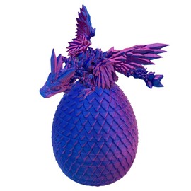 MGKEOUF 3D Printed Dragon In Egg,Articulated Dragon Crystal Dragon Egg,Crystal Dragon With Dragon Egg, Beautiful Flexible Crystal Dragon Figurine Decor,Home Office Decor Desk Toys