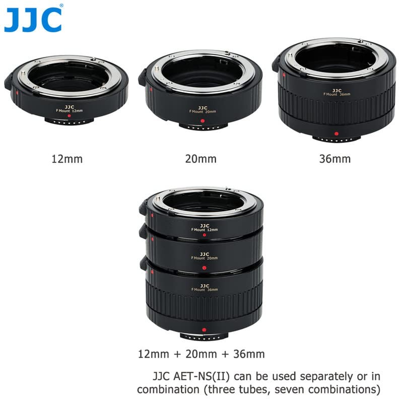 JJC Autofokus Zwischenringe (AF) mit TTL-Belichtung für Makrofotographie 12mm, 20mm