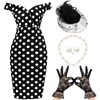 JenPen 5 Pcs Tea Party Dresses Vintage Rose Polka Dot