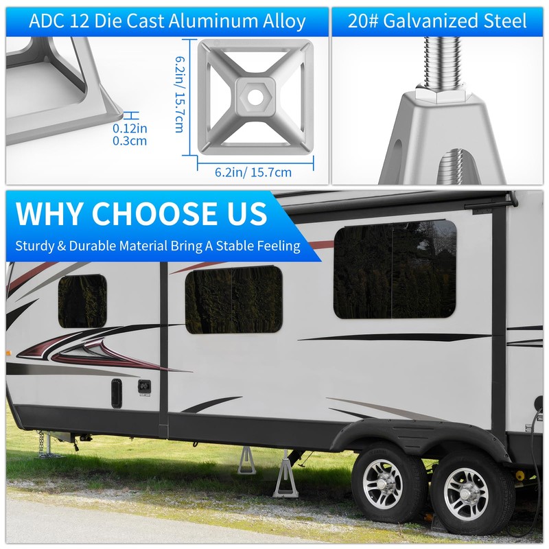 BEBOBLY RV Stack Jacks 4 Pack, Screw Jack Stands for