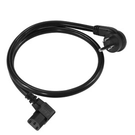 Cable de alimentación para computadora de 90 grados, enchufe plano a ángulo recto IEC C13, cable de alimentación universal para PC, 16 AWG, cable de CA en ángulo negro C13 de 3 puntas para monitor de