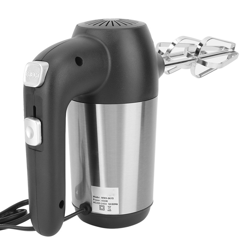450W Electric Hand Mixer 304 Stainless Steel 5 Gear Speed