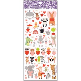 Valentine Animals Stickers by Violette Stickers, Red