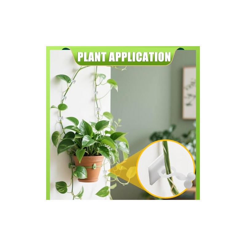 100 Pcs Plant Climbing Wall Clips - Self-Adhesive Hooks for