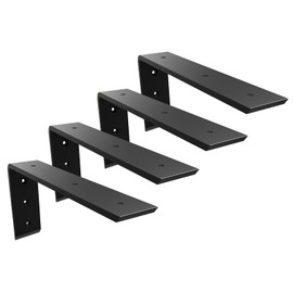 12 Inch Heavy-Duty Countertop Support Brackets L Shape Metal Countertop Shelf Brackets 0.4 Inch Thick 12"x6"x2.5" for Quartz/Granite/Wood/Concrete/Laminate Countertops (4pack)