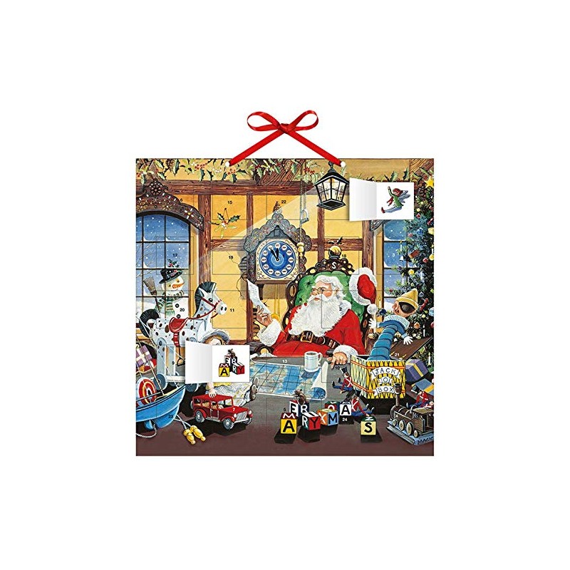Adventskalender Weihnachtsmann – mit 24 Stickern – mit Glitzer –