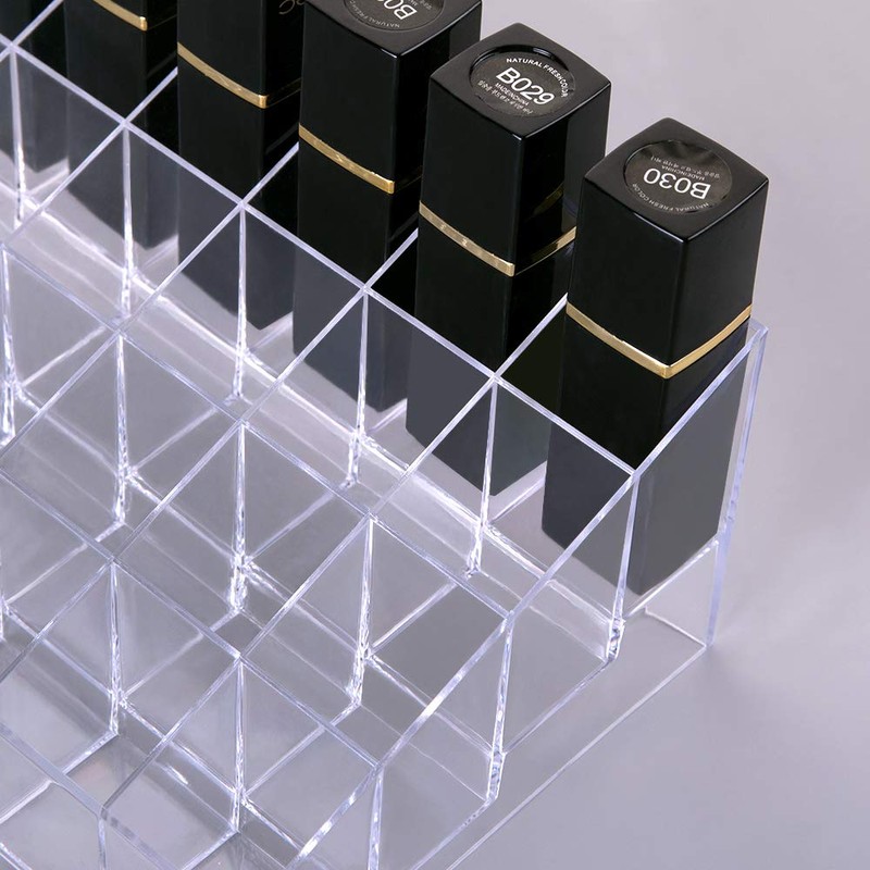 Benbilry Lipstick Holder, 24 Slots Clear Acrylic Lipstick Organezer Display