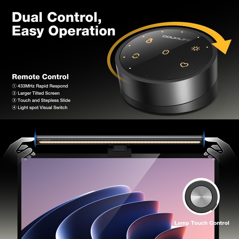 Douxlife Monitor Light Bar, Backlight with Touch Switch＆ Remote Dual