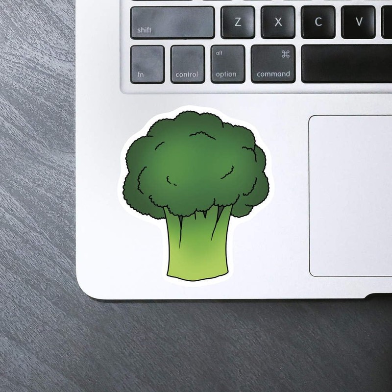 Medium 100mm 'Broccoli' Permanent Sticker Decal for Cars/Windows/Bins/Walls etc (DW00133473)