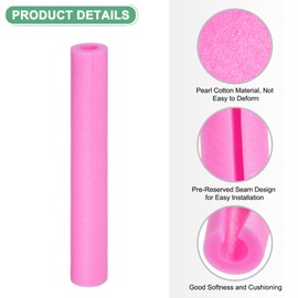M METERXITY 2-Pack Pipe Insulation Foam Tube, 17 x 2.4(L x OD) Foam Pipe Covers, Pre-Slit Clamp Foam Protection for Padding/Bumper Corner Edge Protection/Handle Water Pipes [Peachblow]