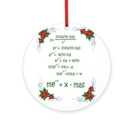 CafePress Christmas Math Round 4" MDF Holiday Ornament