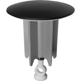Cornat TEC317416 Universal Drain Plug for Washbasins Diameter 63.5 mm for Pop-up Rod Actuation Matte Black Look / Eccenter Plug / Sink Stopper