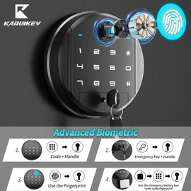 Karuikev 3-5 Large Gun Safes for Home Rifle and Pistols (with/Without Scope),Quick Access Long Rifle Safes for Home,Gun Cabinets with Fingerprint Keypad, Adjustable Pistol Rack, Removable Shelf