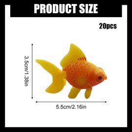 Bekecidi 20 PCS Plastic Fish, Fish Tank Decorations Fake Fish Artificial Aquarium Fishes Moving Fish Gold Fish Ornament Artificial Floating Fishes Tank Terrarium Decoration for Aquarium Fish Tank