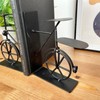Bicycle Bookends Black Metal Vehicle Cycling Bike Riding Book Shelf