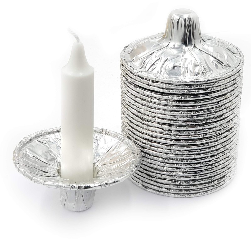 The Dreidel Company Extra Heavy Disposable Candle Holders, 50 Pack