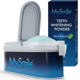 MySmile Polvo de dientes para blanquear los dientes, Pasta de dientes en polvo para blanquear los dientes, Blanqueador de dientes Eliminador eficaz de manchas de café, fumar, refrescos-40G (Azul Marinho)