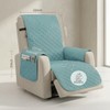 Gray Quilted Recliner Cover with Polyester Fabric, Side Storage Pocket