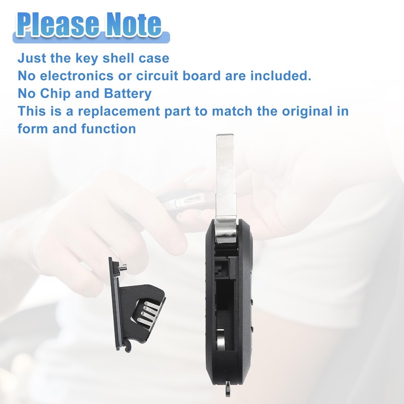 QUARKZMAN 1 x 3 button key fob housing for Ram