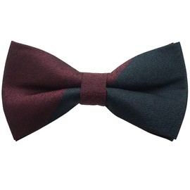 Bowties.jp Navy Bi-Color Bowtie, Bowtie, Easy Installation, 3 Colors Available, navy & burgundy