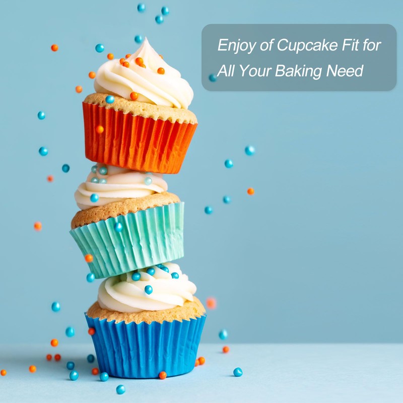 sourcing map 200 Count Cupcake Liners Rainbow Cupcake Cups Standard