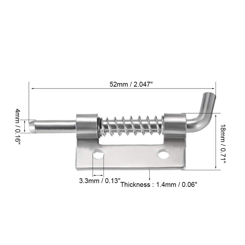sourcing map 10pcs Carbon Steel Lock Bolt Spring Loaded Pin