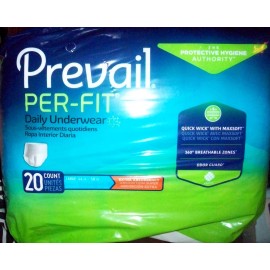 Prevail Per-fit MAXIMUM Absorbency Incontinence Underware Large (44-58")  20ct