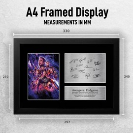 HWC Trading FR A4 Avengers Endgame Cast Robet Downey Jr, Chris Evans Gifts Printed Signed Autograph Picture for Movie Memorabilia Fans - A4 Framed