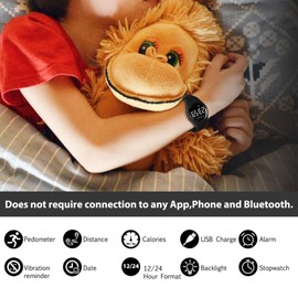 Kids Watch, Digital Watch for Boys Girls, Sport Watch with Fitness Tracker, Pedometer, Waterproof, Alarm, Stopwatch, and No App, Kids Digital Watch Ages 5-12