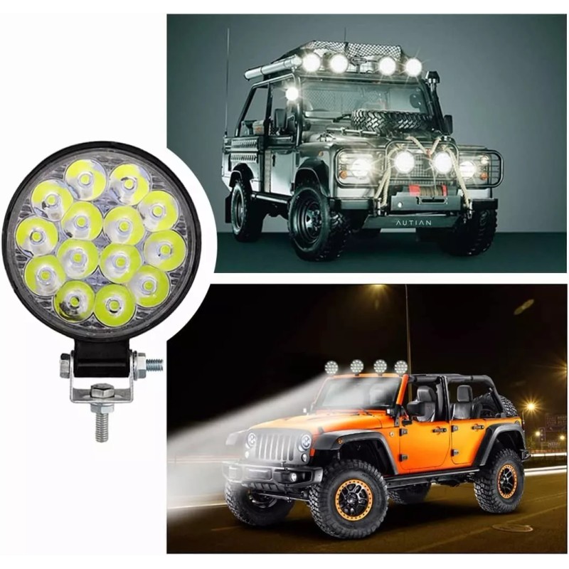 faros de niebla Par Faros 14 Leds Redondo Mini Slim