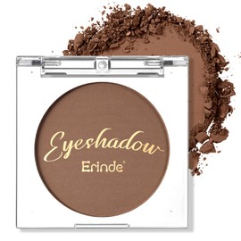 Erinde Single Brown Matte Eyeshadow Palette, Velvet Eye Shadow Compact Powder Natural Makeup, Long-Lasting Eye Makeup, Ultra-Blendable, Pigmented Color, Vegan Formula, 03# COCOA BROWN