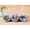 AMOYSTONE Heart Celestite Crystal Geode Raw Healing Crystal Blue Crystal