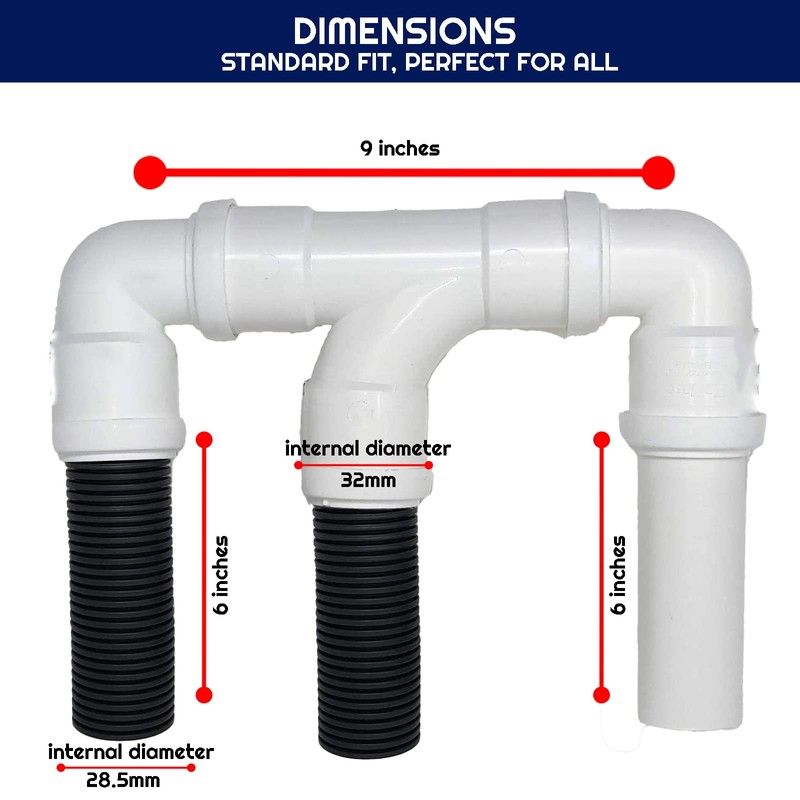 Xtremeauto Caravan Waste Water Pipe Kit Dual Outlet Caravan Waste