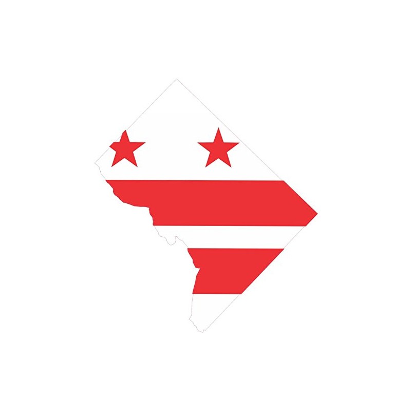 StickerTalk Die Cut Washington DC Flag Vinyl Sticker, 5 inches