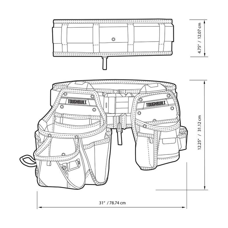 ToughBuilt ClipTech Series – 3-Piece Handyman Tool Belt Set, Modular