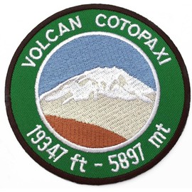 Cotopaxi Patch (3.5 Inch) Embroidered Iron-on or Sew-on Badge Travel Souvenir Ecuador Trek Trekking Volcano Andes Mountains Gift Patches