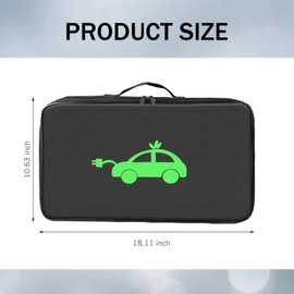 MOXRUQ Charger Bag, Portable EV Charging Cable Bags, Waterproof Oxford Cloth Storage Bag for Charger, Jumper Cables, Cords (Rectangular)