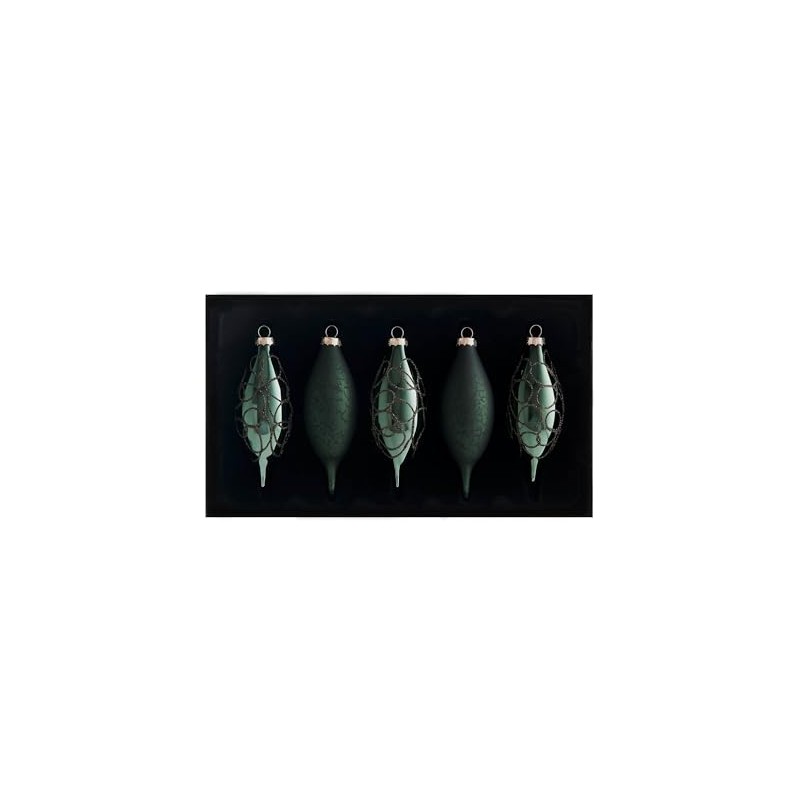 Sage Green Teardrop Glass Baubles