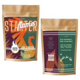 Fire Starter Bundle. Includes 25 Pieces of Wool Wax Coils in Mayhem & Mercy Banded Packaging. NonToxic Fire Starter for Wood Stove, Charcoal Grill, Fire Pit, and More! For BBQ Night and Night Camping!