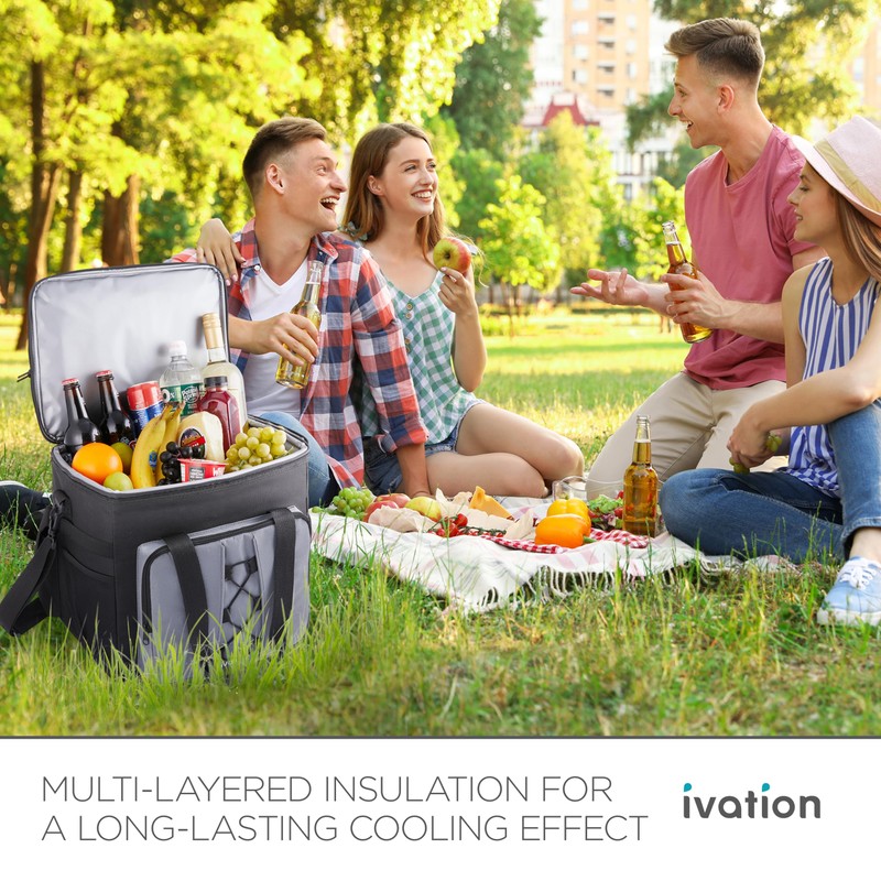 Ivation Portable Electric Cooler Bag | 18L Soft Sided Thermoelectric