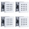 HOMEDEC Square Brass Shower Body Spray Spa Massage Jet, 4pcs