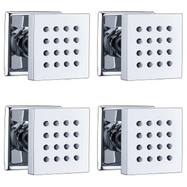 HOMEDEC Square Brass Shower Body Spray Spa Massage Jet, 4pcs