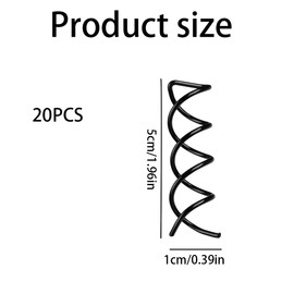 Bojueshaw 20Pack Spiral Hair Pins,Alloy Metal Twist Pins with Non-Scratch Ball-Tip,Secure Hold HairPin for All Hair Types(Black)