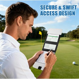 Acebirdie Leather Golf Scorecard Holder - Golf Scorecard & Yardage Book Holder Cover Universal Fit for Scorecard, Golf Accessories Fit for Most Back Pocket Golf Gifts (DO NOT 3PUTT)